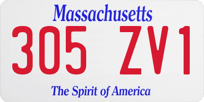 MA license plate 305ZV1
