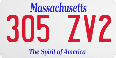 MA license plate 305ZV2