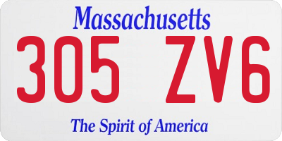 MA license plate 305ZV6