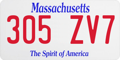 MA license plate 305ZV7