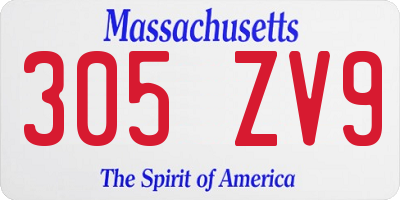 MA license plate 305ZV9
