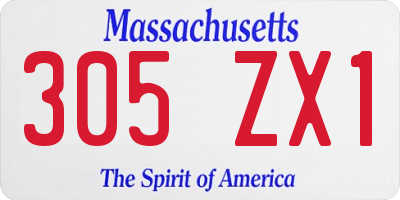 MA license plate 305ZX1