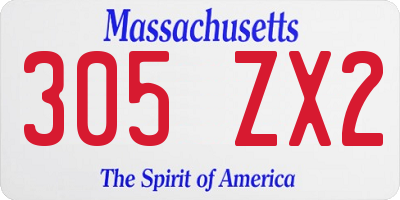 MA license plate 305ZX2
