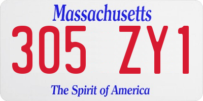 MA license plate 305ZY1