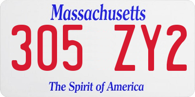 MA license plate 305ZY2