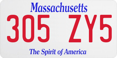 MA license plate 305ZY5