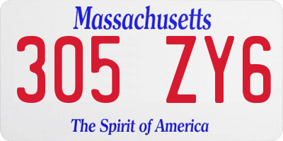 MA license plate 305ZY6