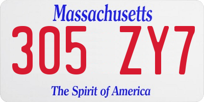 MA license plate 305ZY7