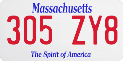 MA license plate 305ZY8