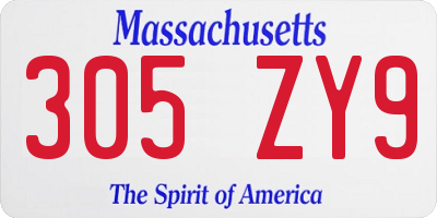 MA license plate 305ZY9