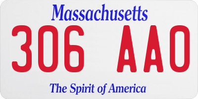 MA license plate 306AA0