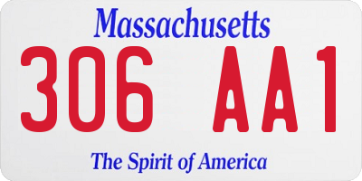 MA license plate 306AA1