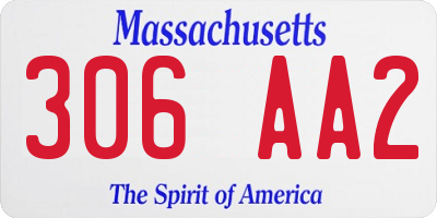 MA license plate 306AA2