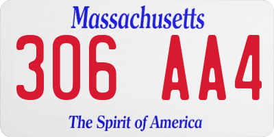 MA license plate 306AA4