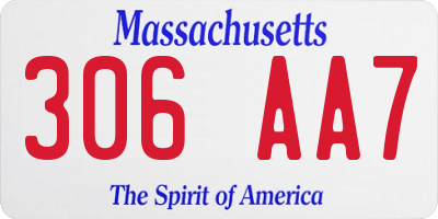 MA license plate 306AA7