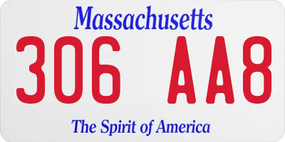 MA license plate 306AA8