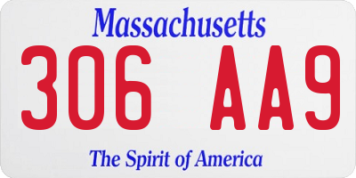 MA license plate 306AA9