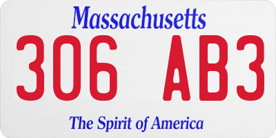 MA license plate 306AB3