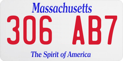 MA license plate 306AB7