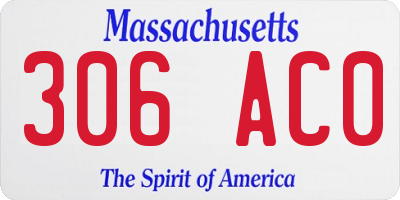 MA license plate 306AC0