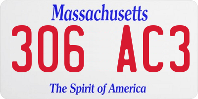 MA license plate 306AC3