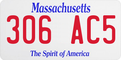 MA license plate 306AC5