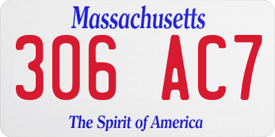 MA license plate 306AC7