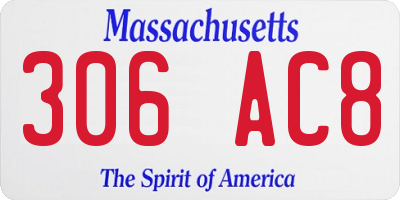 MA license plate 306AC8