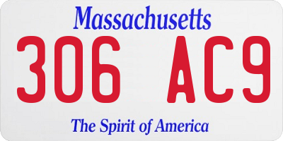 MA license plate 306AC9