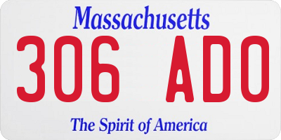 MA license plate 306AD0