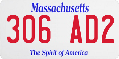 MA license plate 306AD2