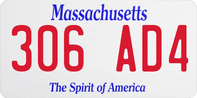 MA license plate 306AD4