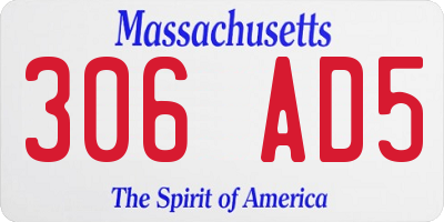 MA license plate 306AD5