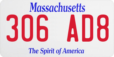MA license plate 306AD8