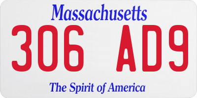 MA license plate 306AD9