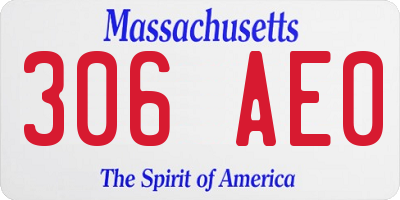 MA license plate 306AE0