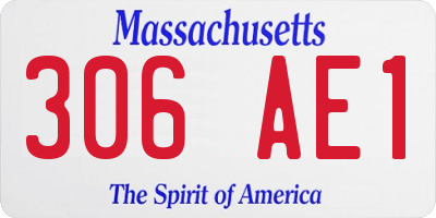 MA license plate 306AE1