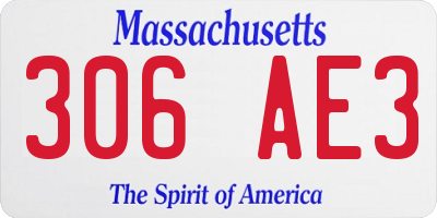 MA license plate 306AE3