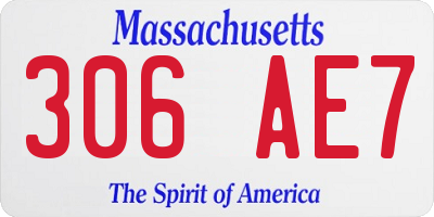 MA license plate 306AE7