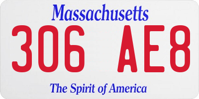 MA license plate 306AE8