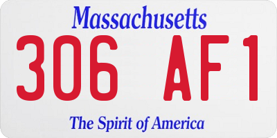MA license plate 306AF1