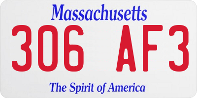 MA license plate 306AF3