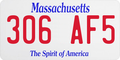 MA license plate 306AF5
