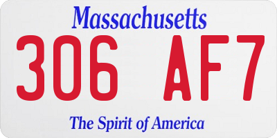 MA license plate 306AF7