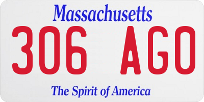 MA license plate 306AG0