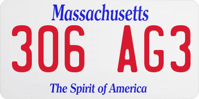 MA license plate 306AG3