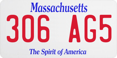 MA license plate 306AG5