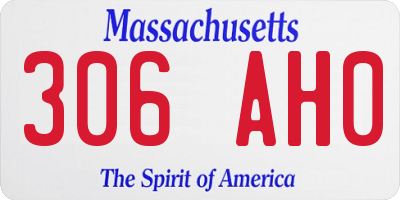 MA license plate 306AH0