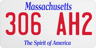 MA license plate 306AH2