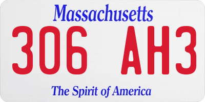 MA license plate 306AH3